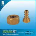 Brass hose fitting two piece
